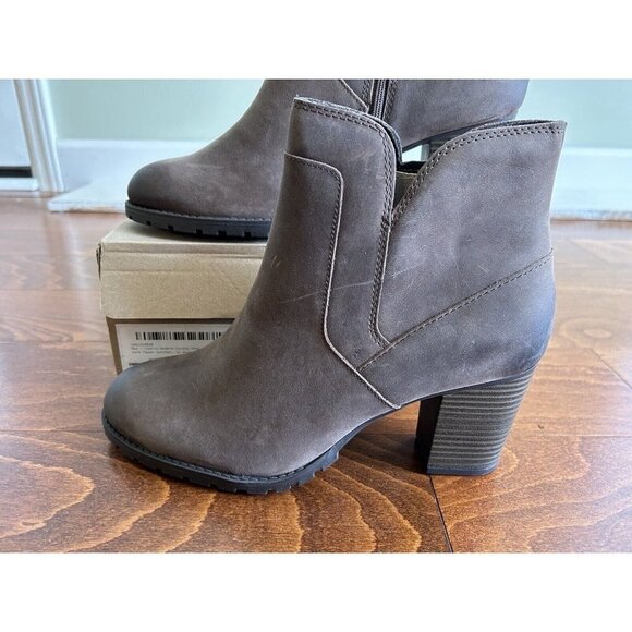 Clarks Women's Verona Step Fashion Boot Dark Taupe Leather NEW 11 W - Picture 3 of 9